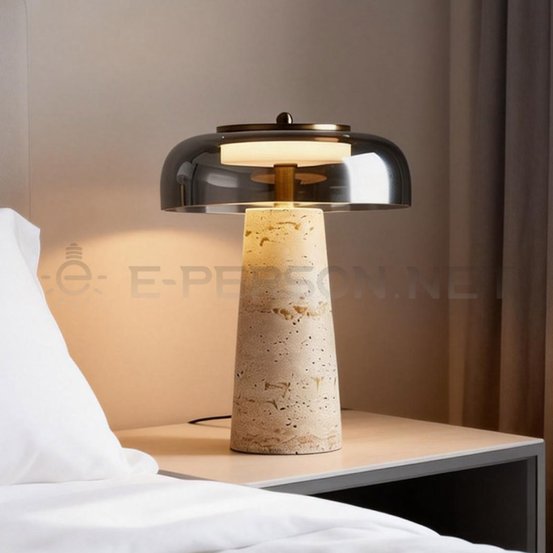 Home Cinema Glasses - Designer Stone Base Table Lamp with
