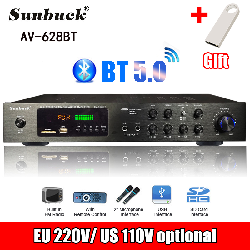 Home Cinema Ampli - 110/220V 2000W Bluetooth Power Amplifier Audio