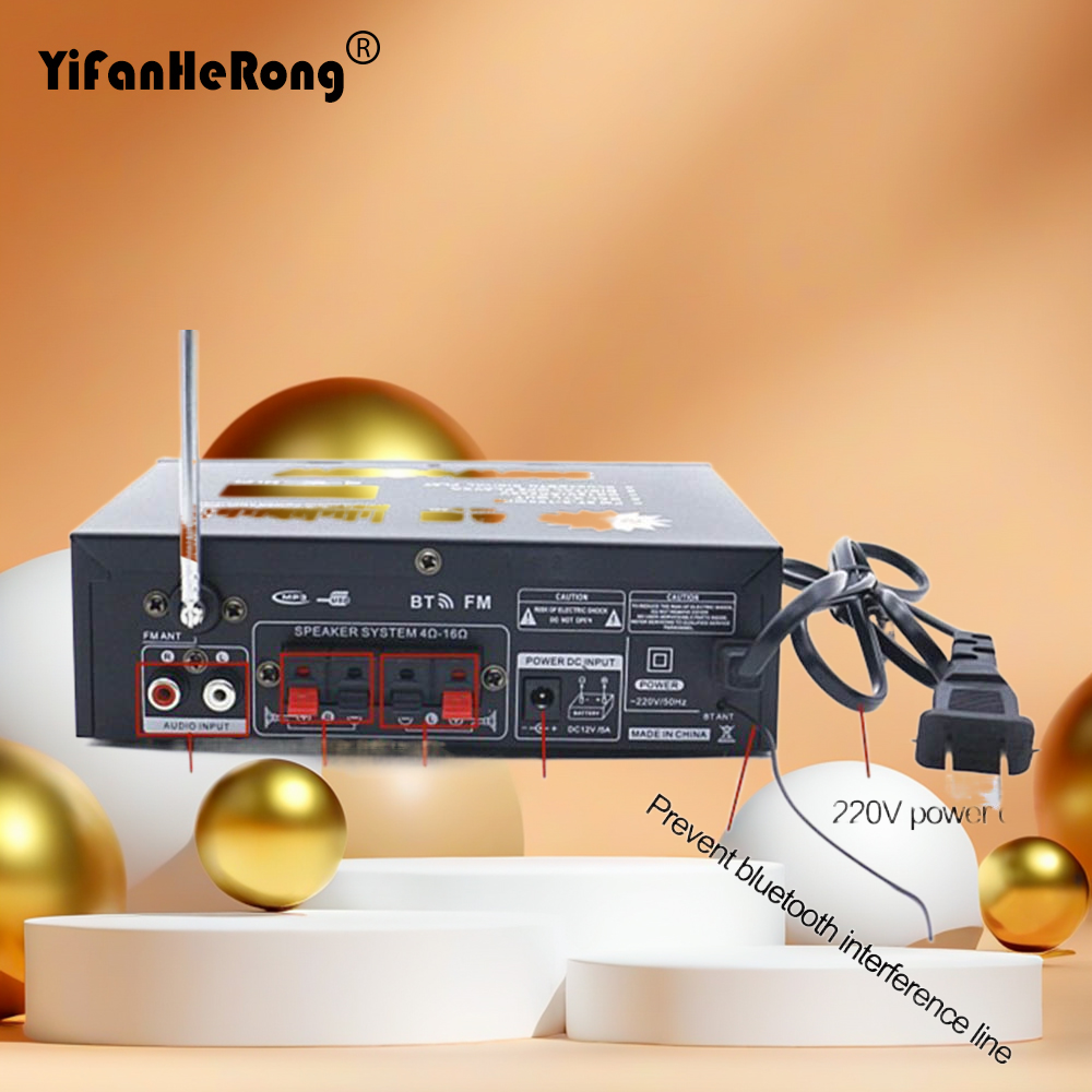 Home Cinema Ampli - 220V Bluetooth-compatibe Amplifier 300W+300W 2CH Audio
