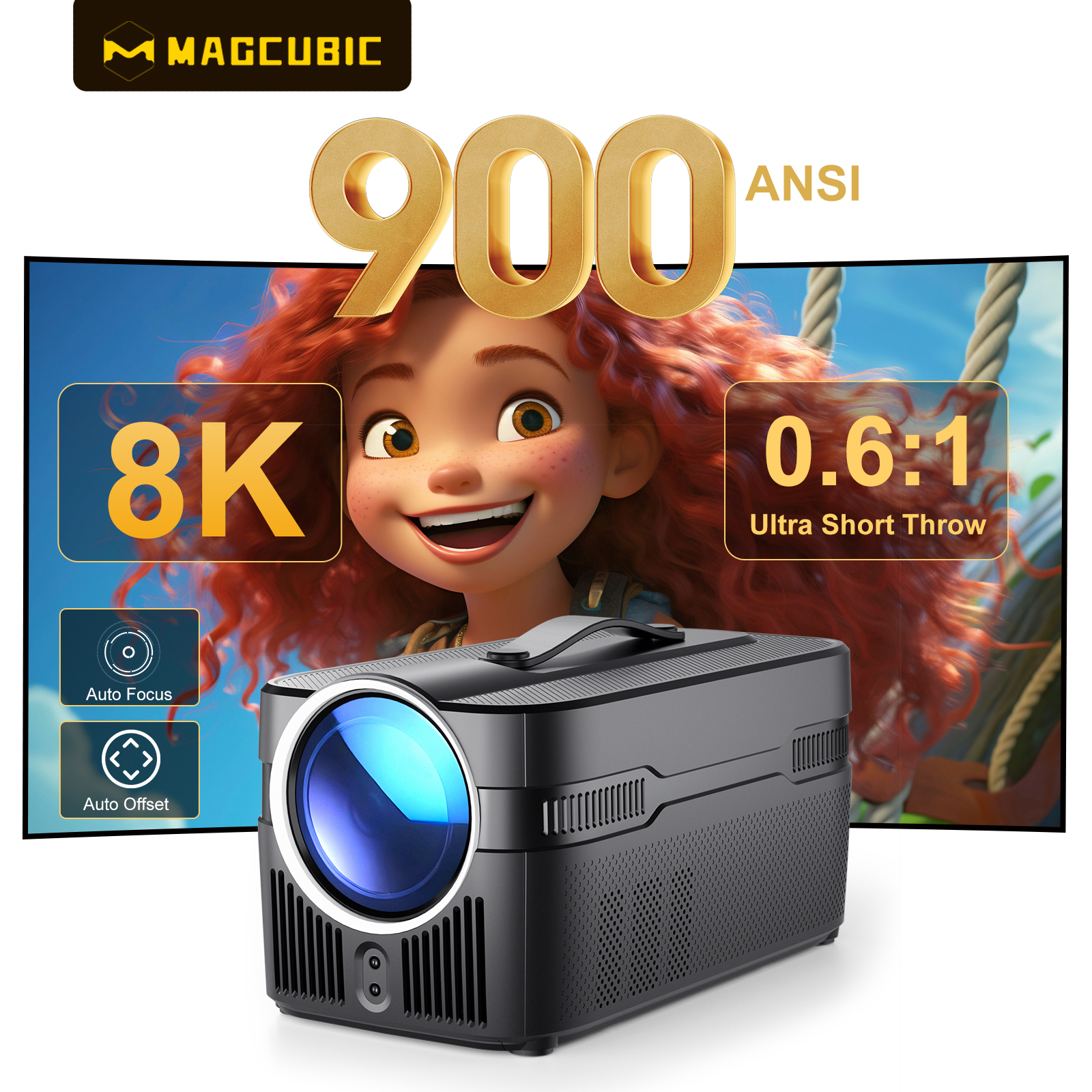 Home Cinema Movies - Magcubic Auto Focus Android 14 HY450C