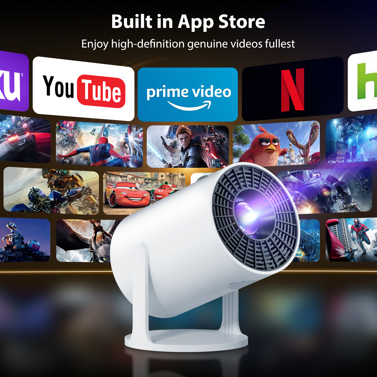 Home Cinema Movies - M300 Mini Projector 4K HD Native
