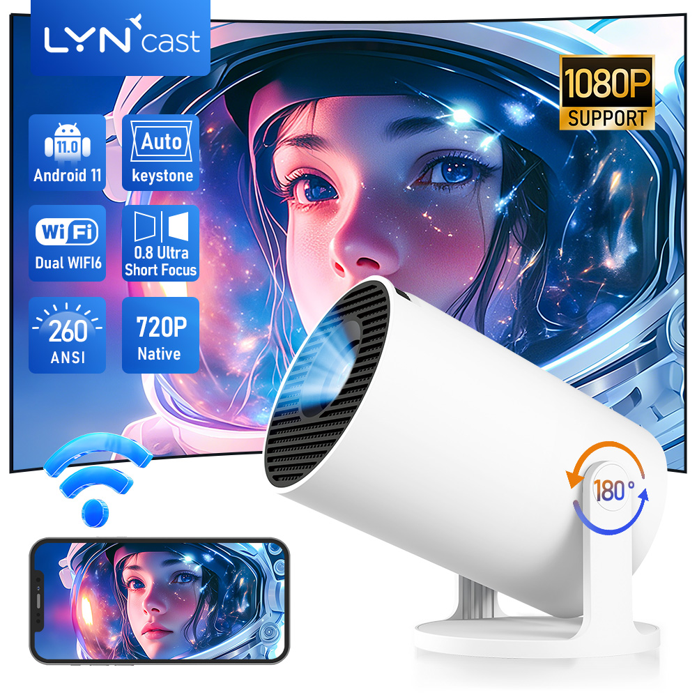 Home Cinema Outdoor - LynCast Projector X1BQ 4K Android 11