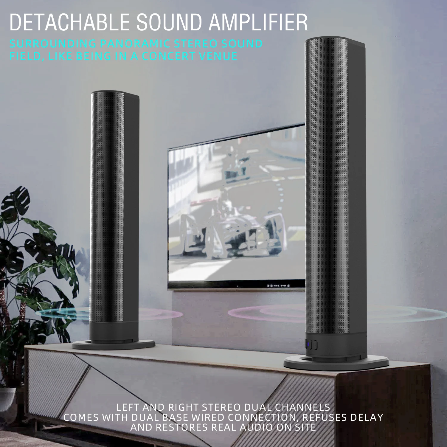 Home Cinema Sound System - FM Soundbar TV Bluetooth Speakers HDMI/AUX/BT/OPT
