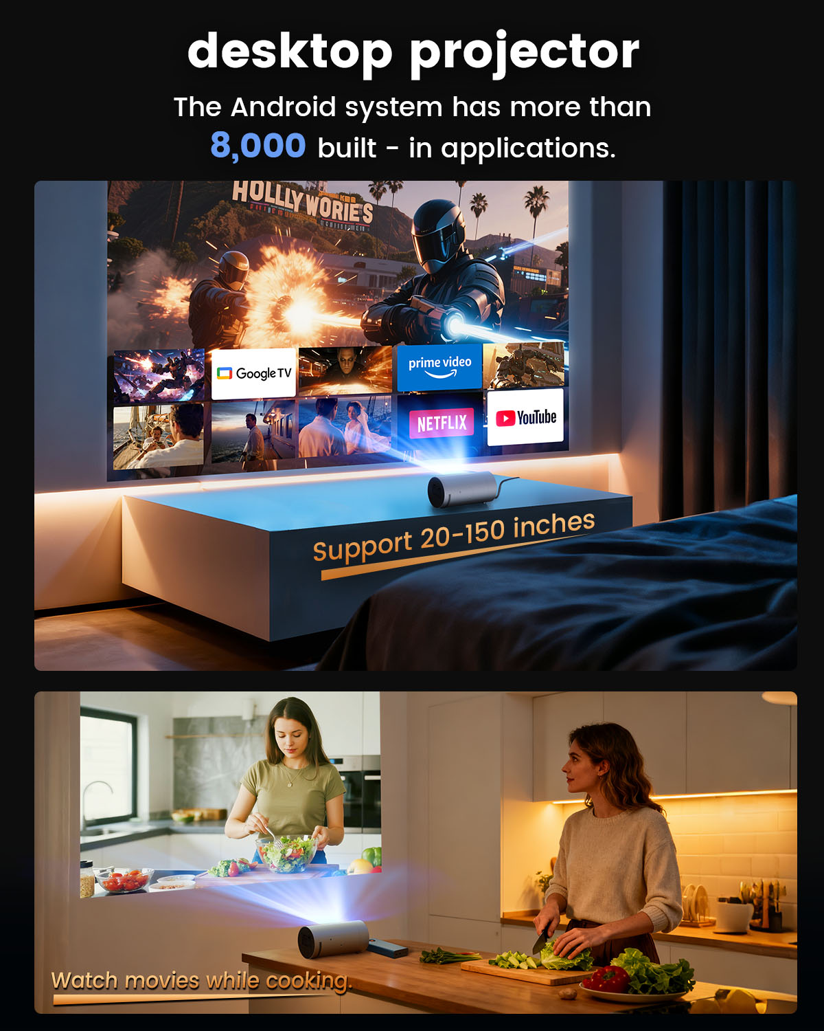 Newest Home Projector Q8 Mini  - Home Cinema Outdoor ulasan dan harga