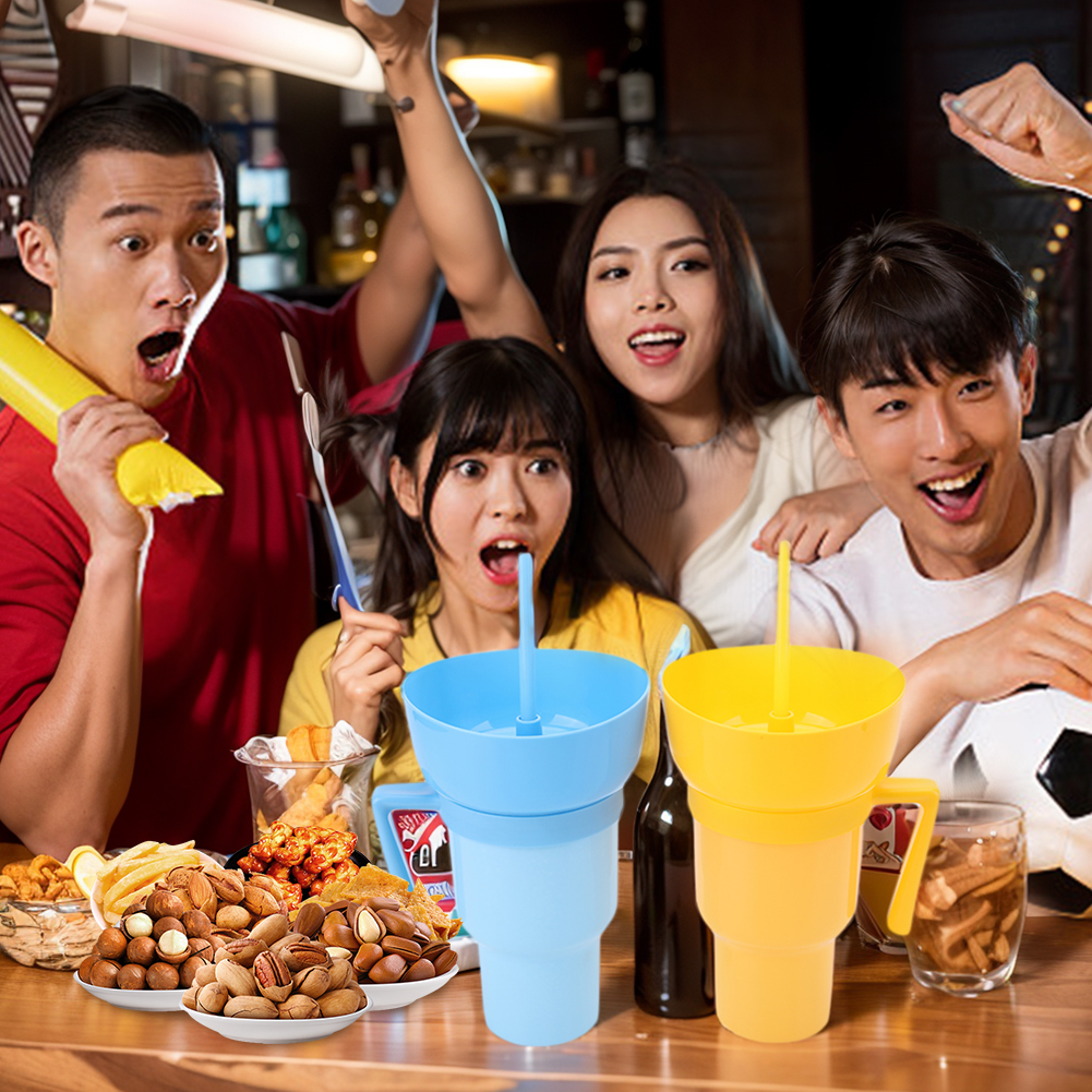 1000ML 2 In 1 Snack Cups with  - Home Cinema Kids ulasan dan harga