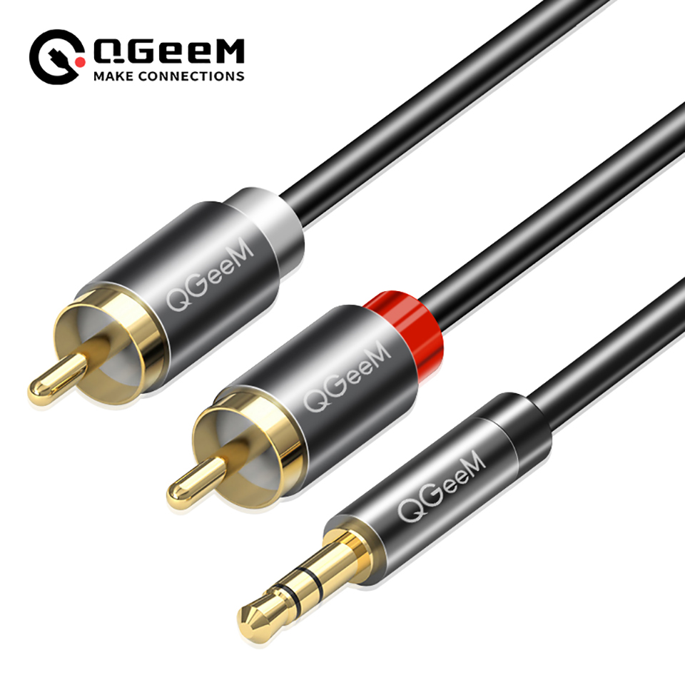 QGeeM RCA Cable 2RCA to 3.5 Au - Home Cinema Ampli ulasan dan harga