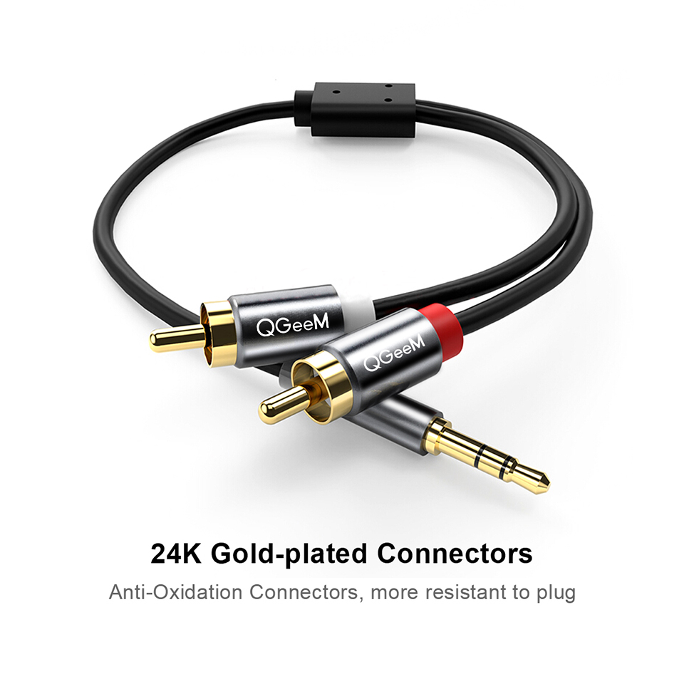 QGeeM RCA Cable 2RCA to 3.5 Au - Home Cinema Ampli ulasan dan harga