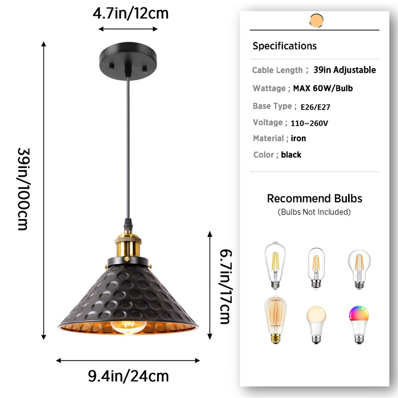 Industrial Vintage Pendant Lig - Home Cinema Glasses ulasan dan harga