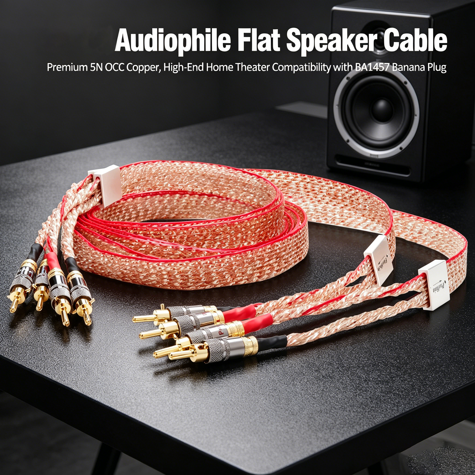 Hifi Flat Speaker Cable 5N OCC - Home Cinema Dvd ulasan dan harga
