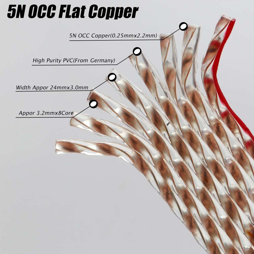 Hifi Flat Speaker Cable 5N OCC - Home Cinema Dvd ulasan dan harga