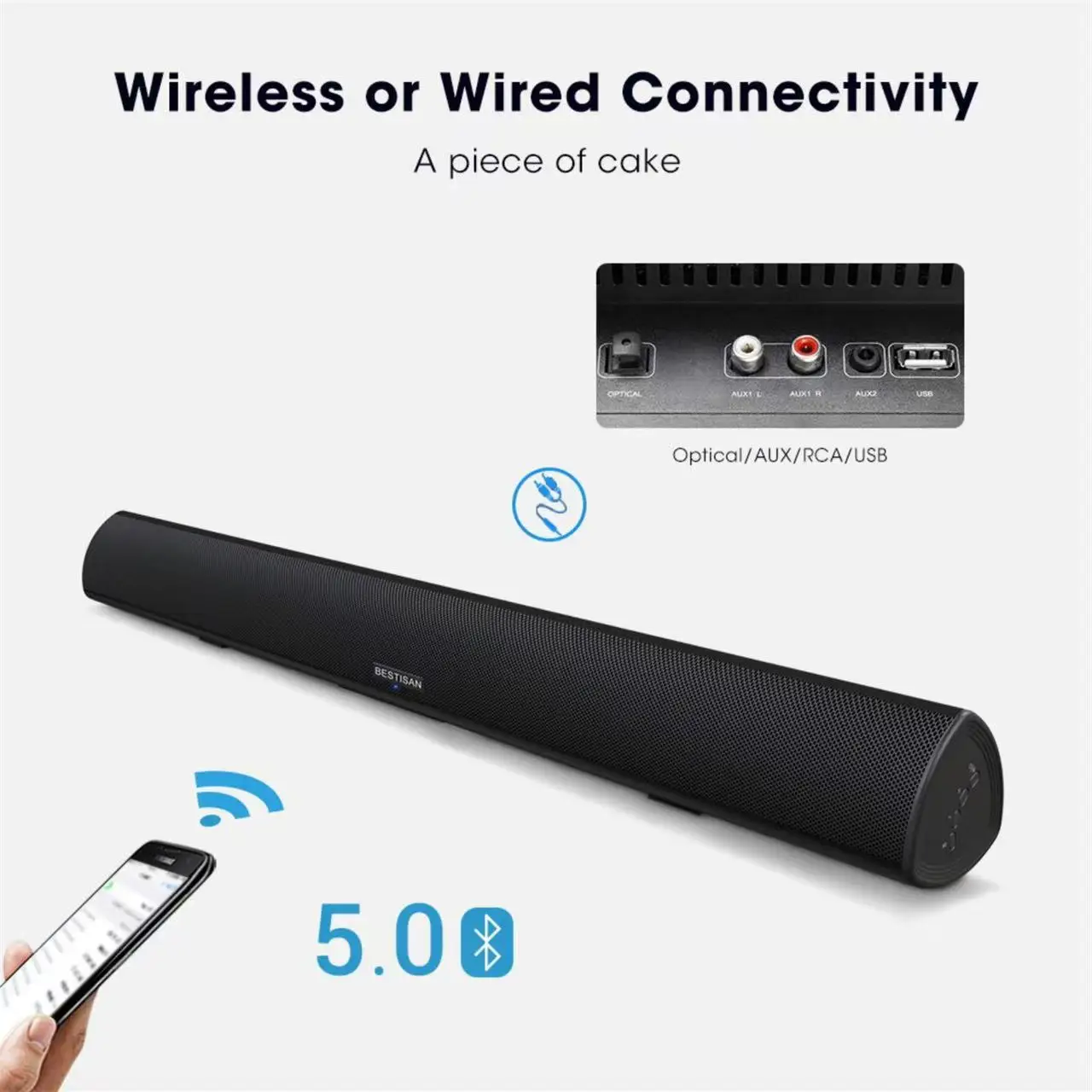 Powerful TV Soundbar Wired 100 - Home Cinema Sound System ulasan dan harga