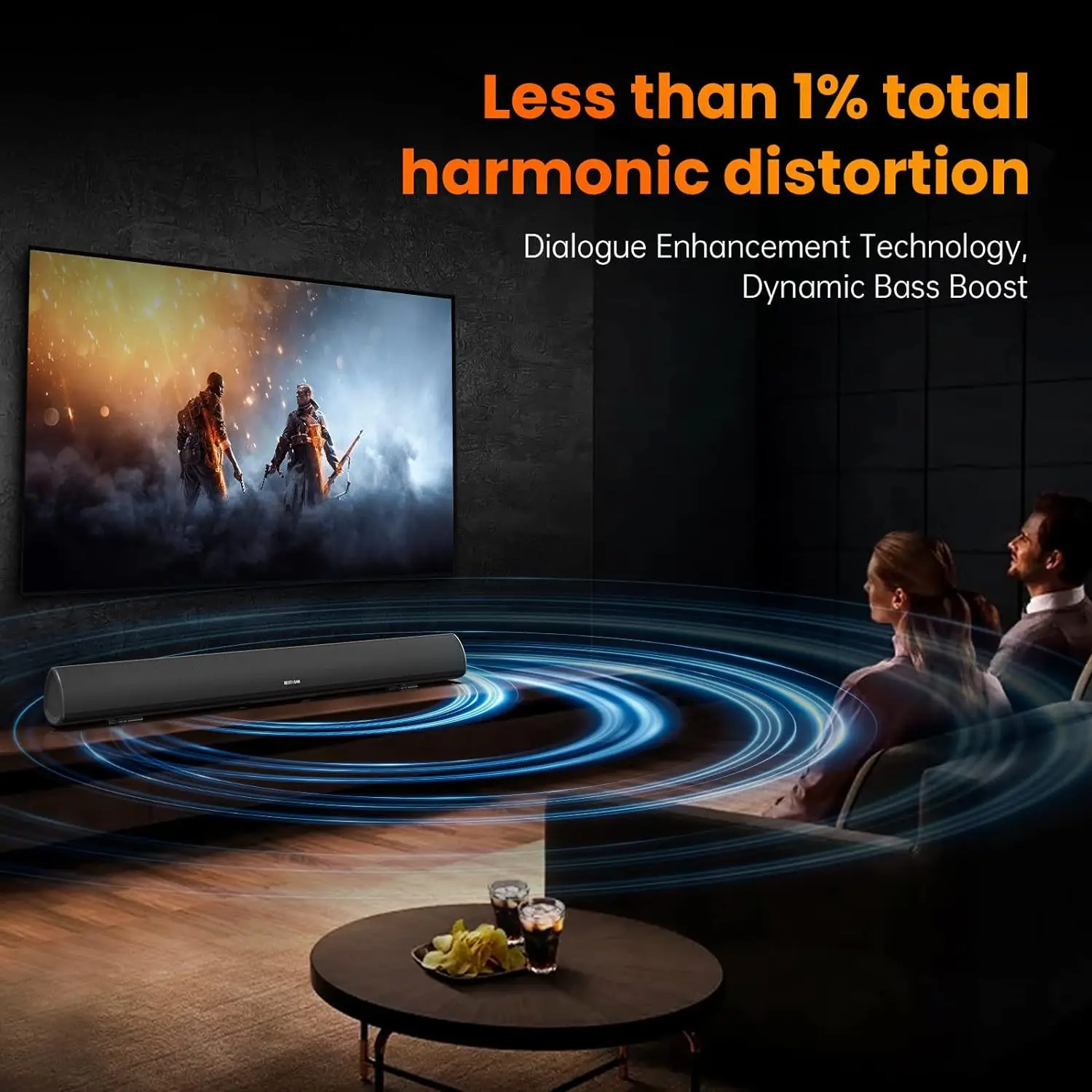 Powerful TV Soundbar Wired 100 - Home Cinema Sound System ulasan dan harga