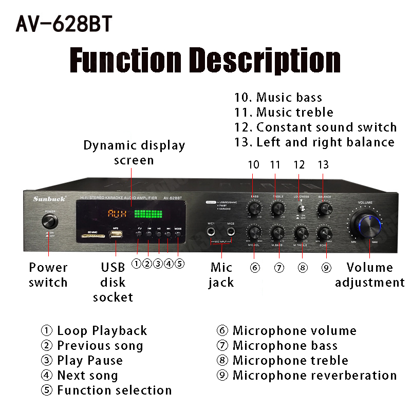 110/220V 2000W Bluetooth Power - Home Cinema Ampli ulasan dan harga