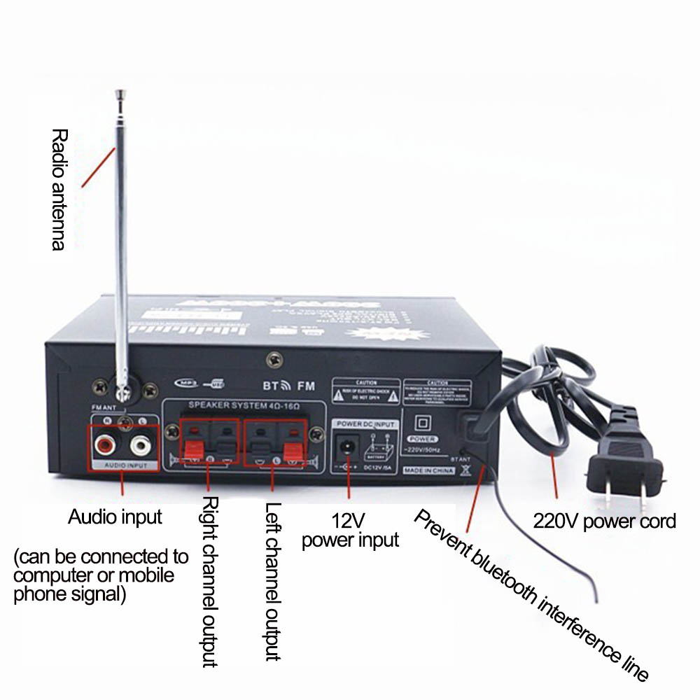 220V Bluetooth-compatibe Ampli - Home Cinema Ampli ulasan dan harga