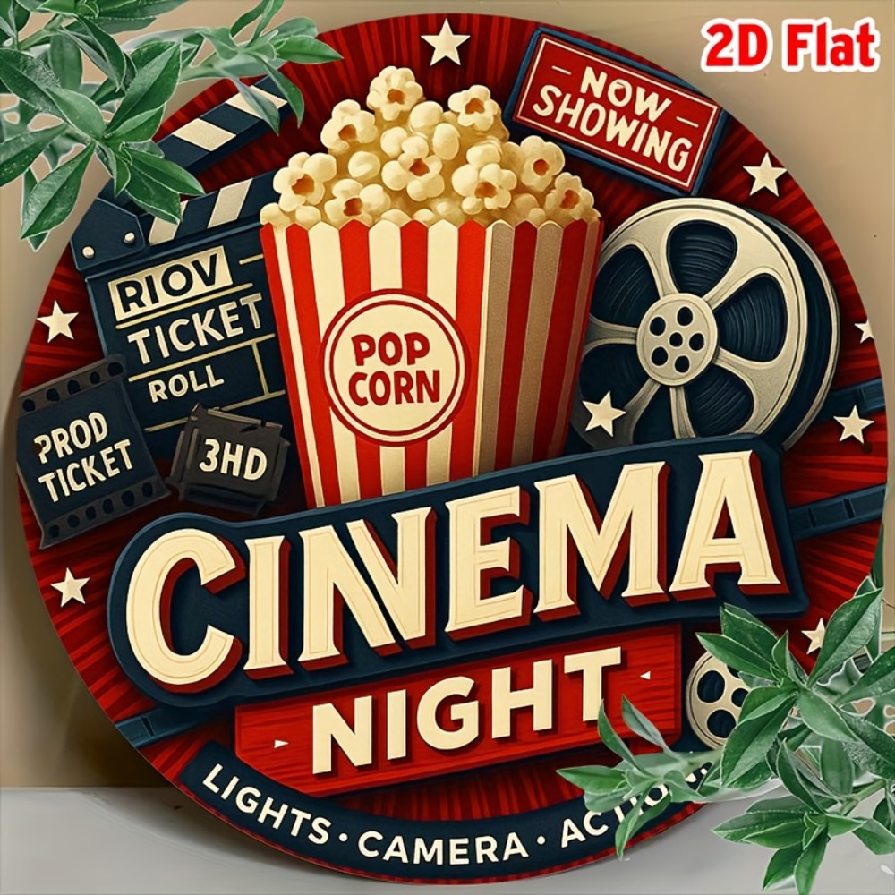 2D Retro Movie Metal Wall Art  - Home Cinema Wall Art ulasan dan harga