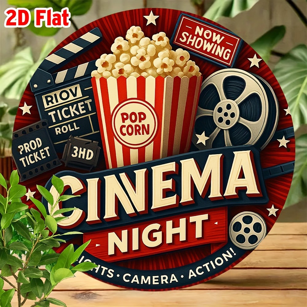 2D Retro Movie Metal Wall Art  - Home Cinema Wall Art ulasan dan harga