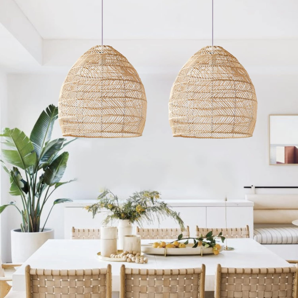 Rattan Woven Pendant Light Sha - Home Cinema Glasses ulasan dan harga