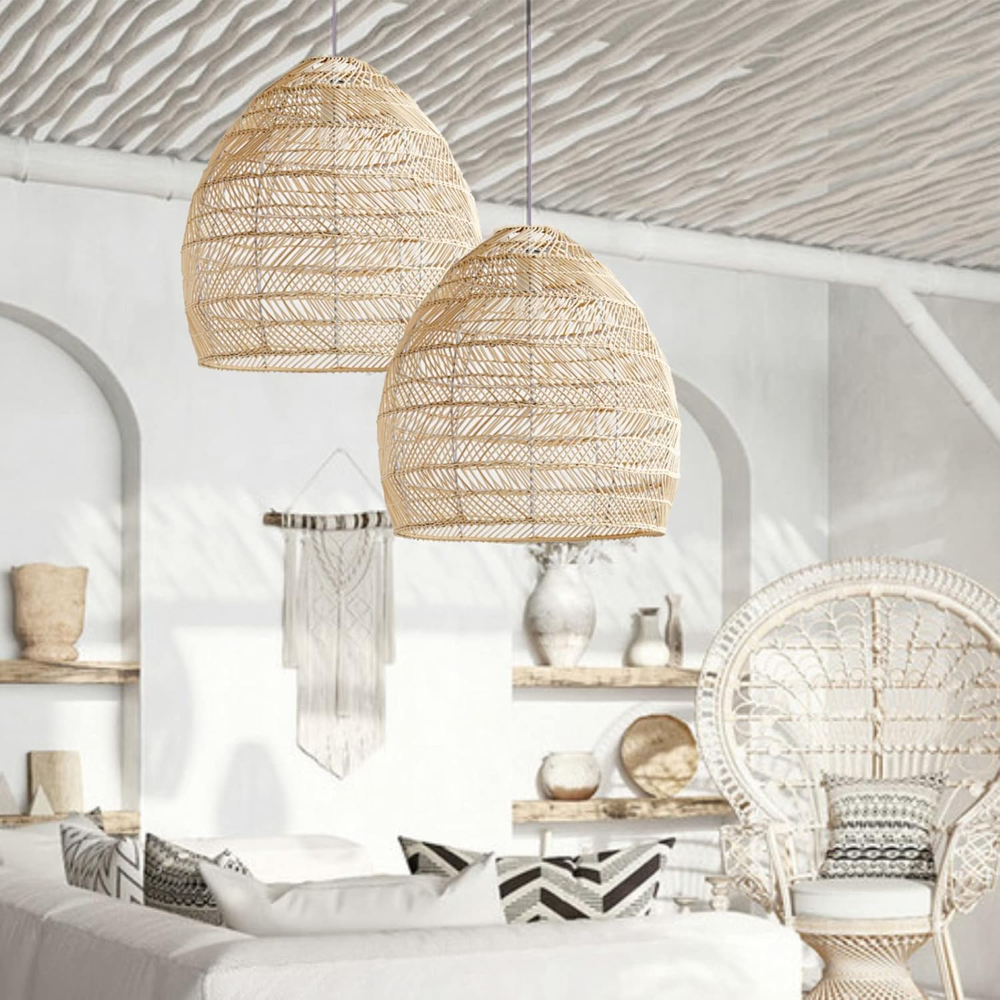 Rattan Woven Pendant Light Sha - Home Cinema Glasses ulasan dan harga