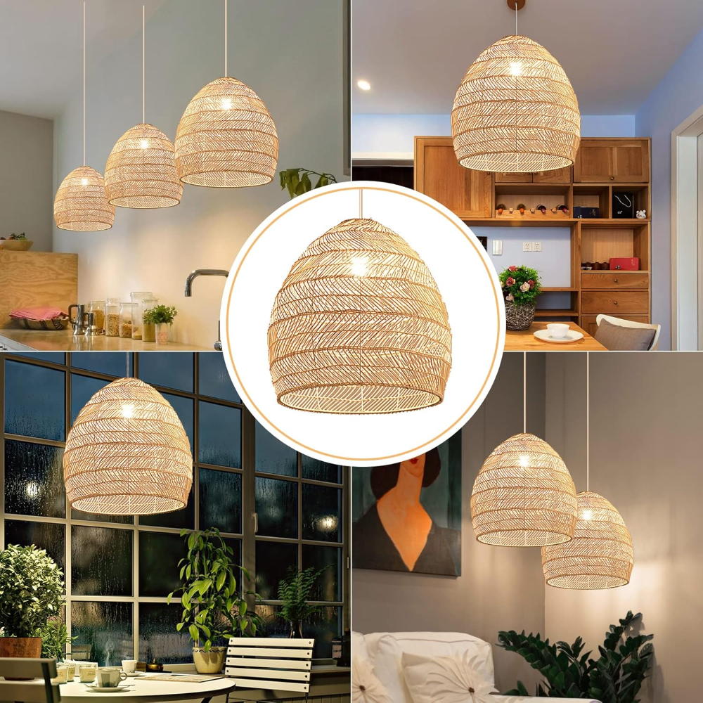 Rattan Woven Pendant Light Sha - Home Cinema Glasses ulasan dan harga