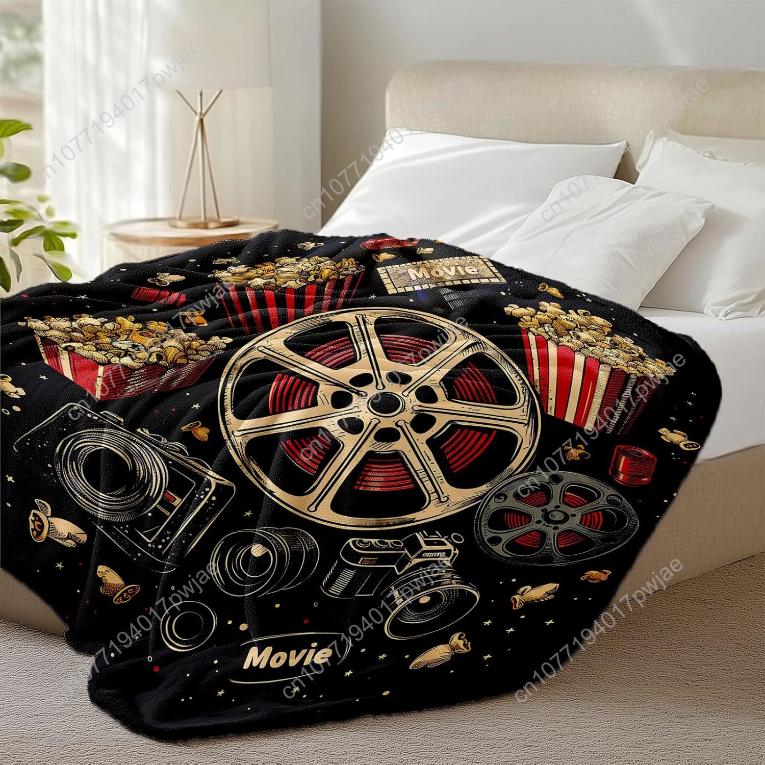 Movie Ticket Popcorn Throw Bla - Home Cinema Kids ulasan dan harga