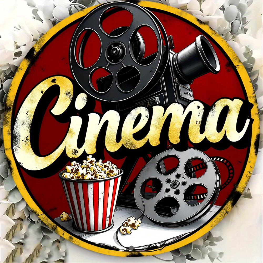 2D Flat Metal Wall Art, 8-Inch - Home Cinema Wall Art ulasan dan harga
