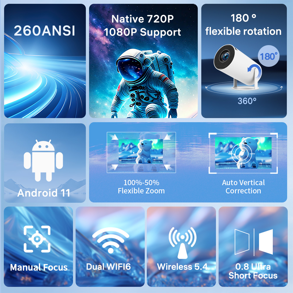 LynCast Projector X1BQ 4K Andr - Home Cinema Outdoor ulasan dan harga
