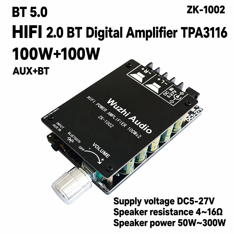 ZK-1002 TPA3116D2 BT 5.0 Stere - Home Cinema Ampli ulasan dan harga