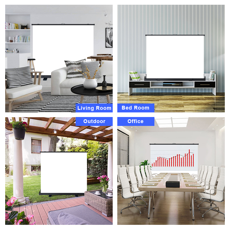 Portable Projector Screen Pull - Home Cinema Outdoor ulasan dan harga