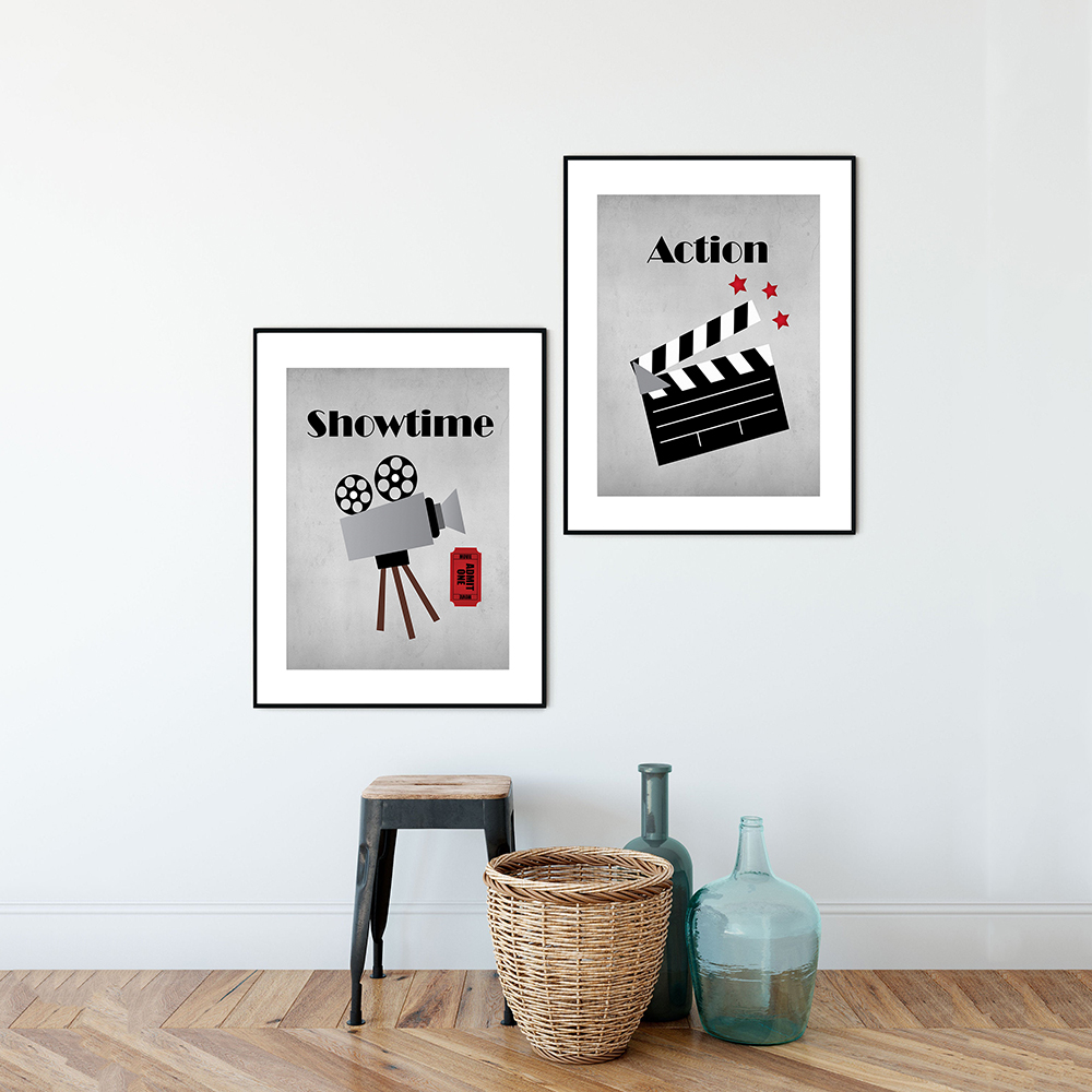 Movie Theater Vintage Art Canv - Home Cinema Wall Art ulasan dan harga