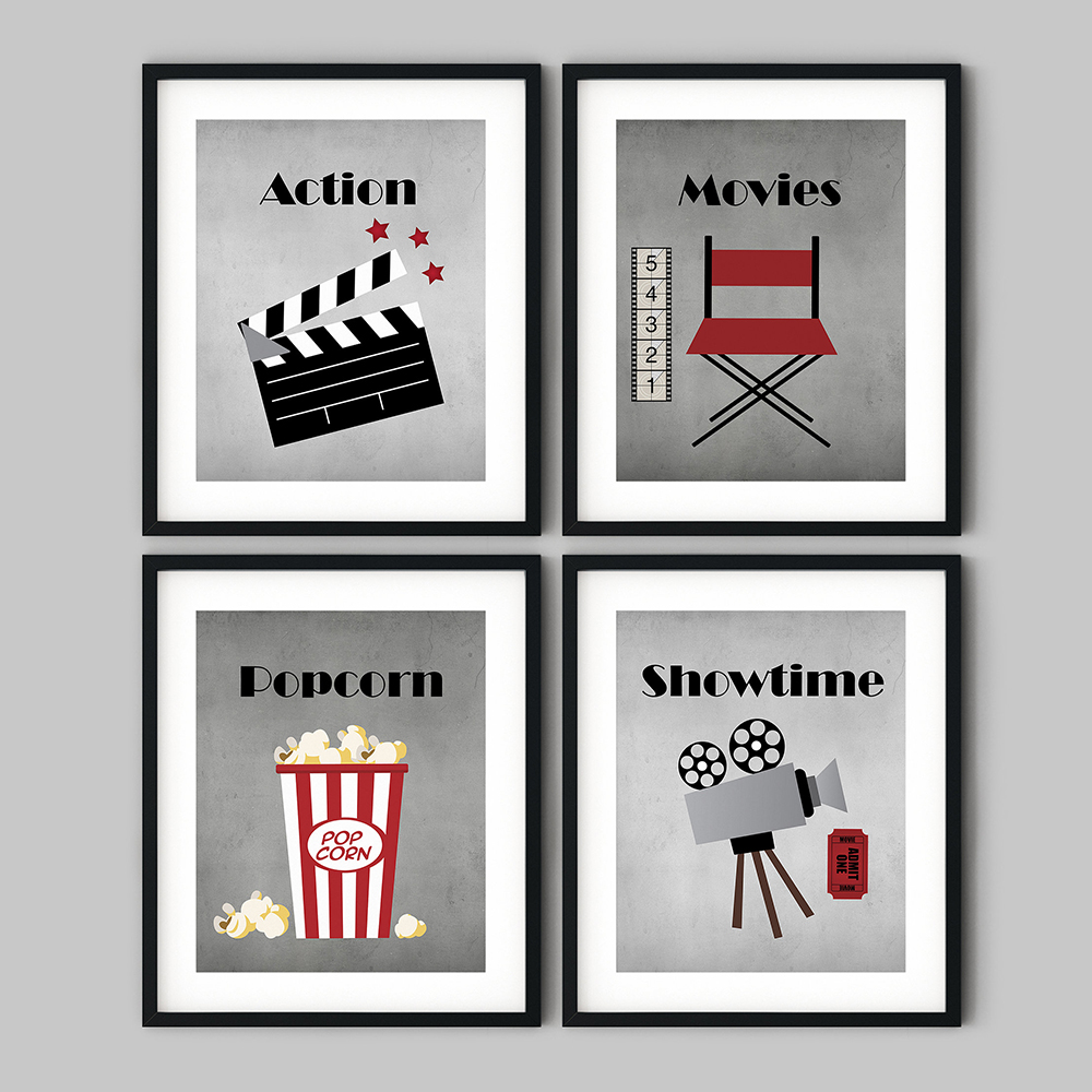 Movie Theater Vintage Art Canv - Home Cinema Wall Art ulasan dan harga