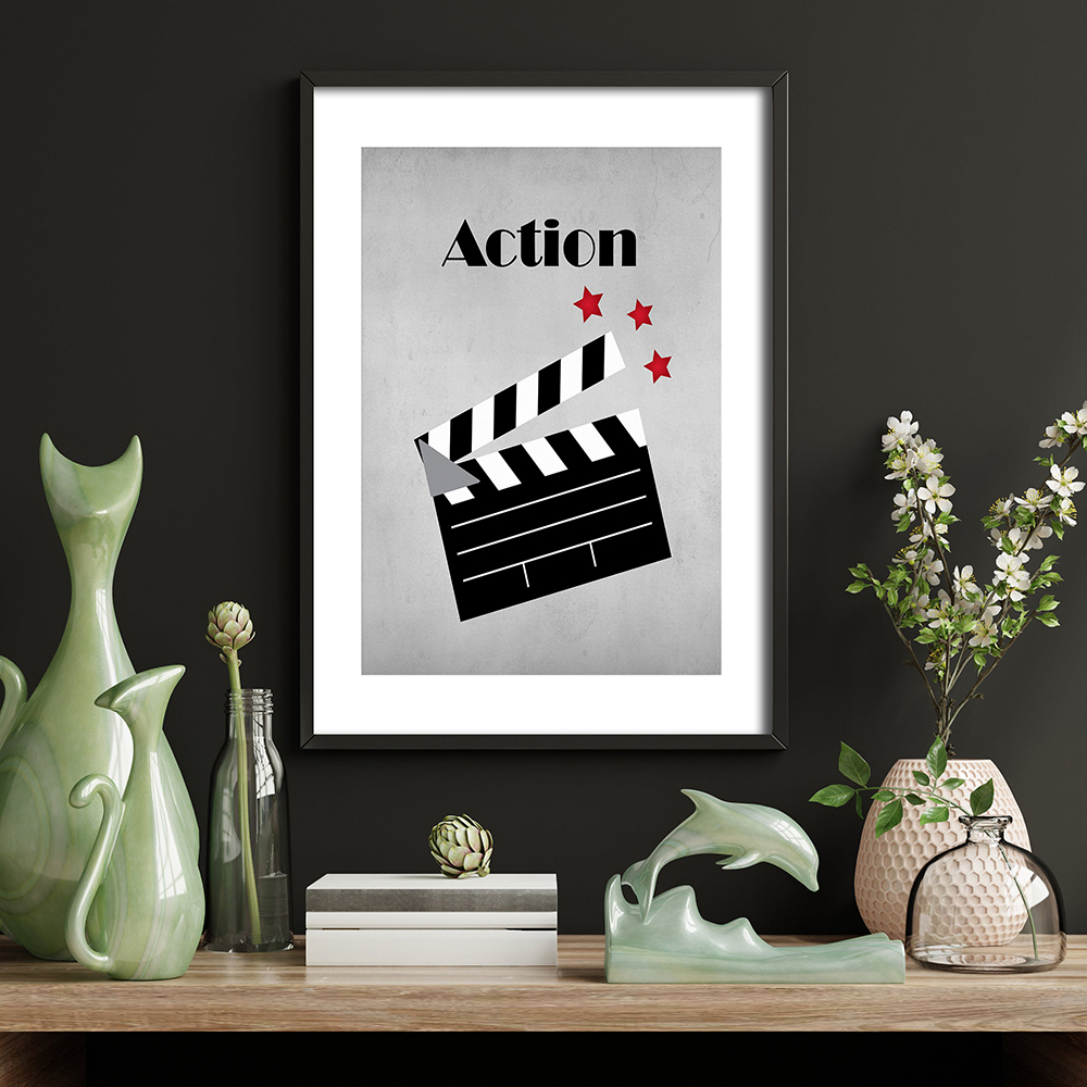 Movie Theater Vintage Art Canv - Home Cinema Wall Art ulasan dan harga
