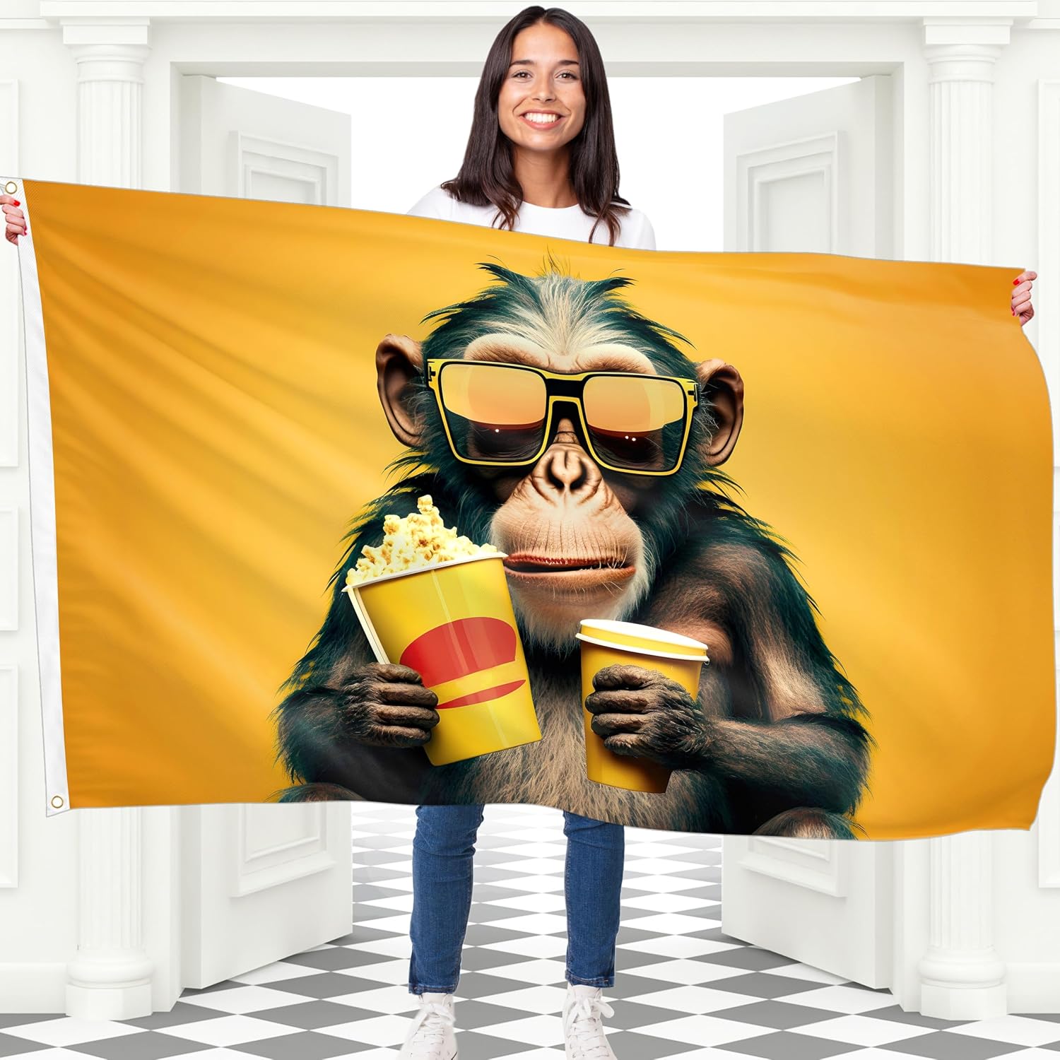 Popcorn Monkey Movie Night Tap - Home Cinema Wall Art ulasan dan harga