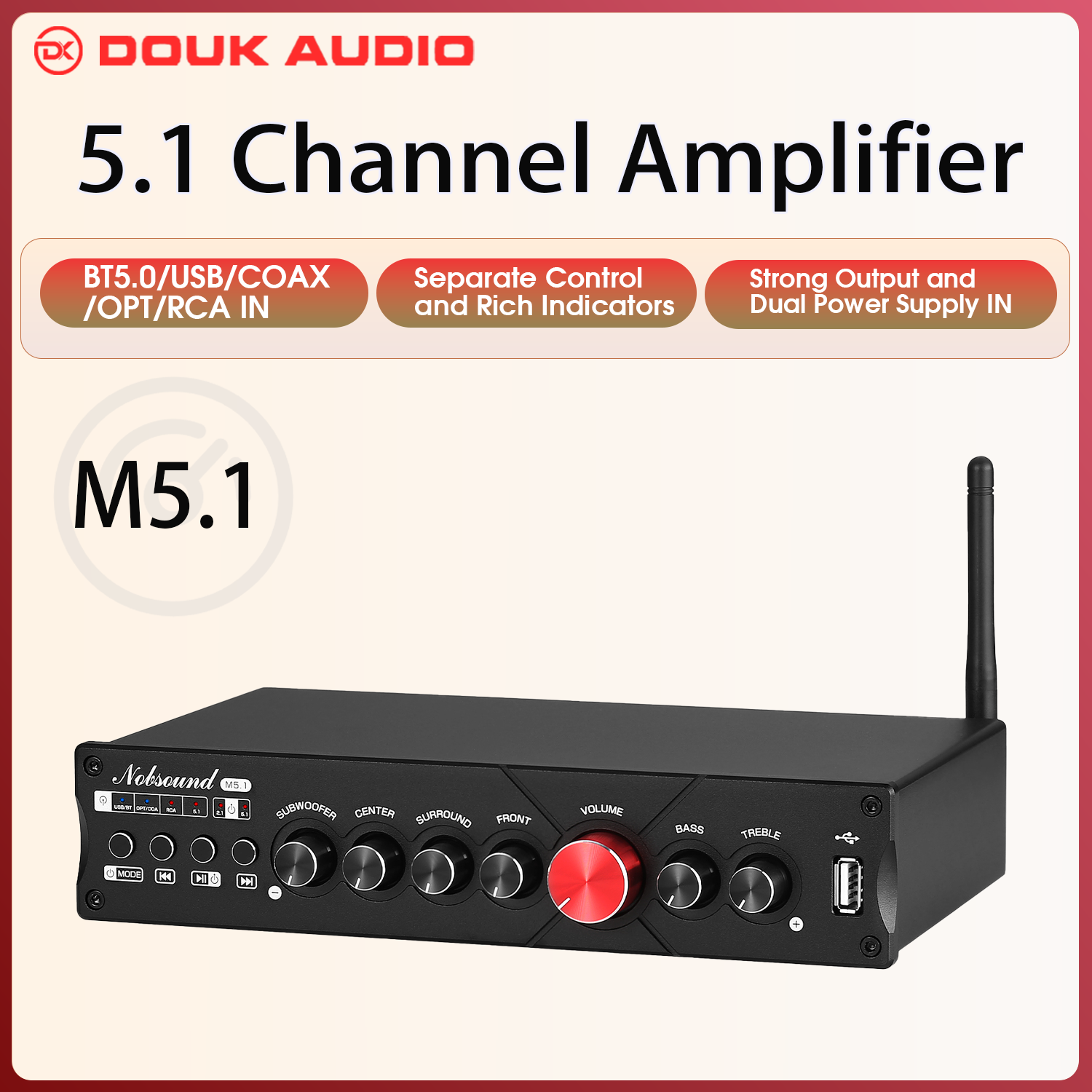 Douk Audio 5.1 Channel Digital - Home Cinema Ampli ulasan dan harga