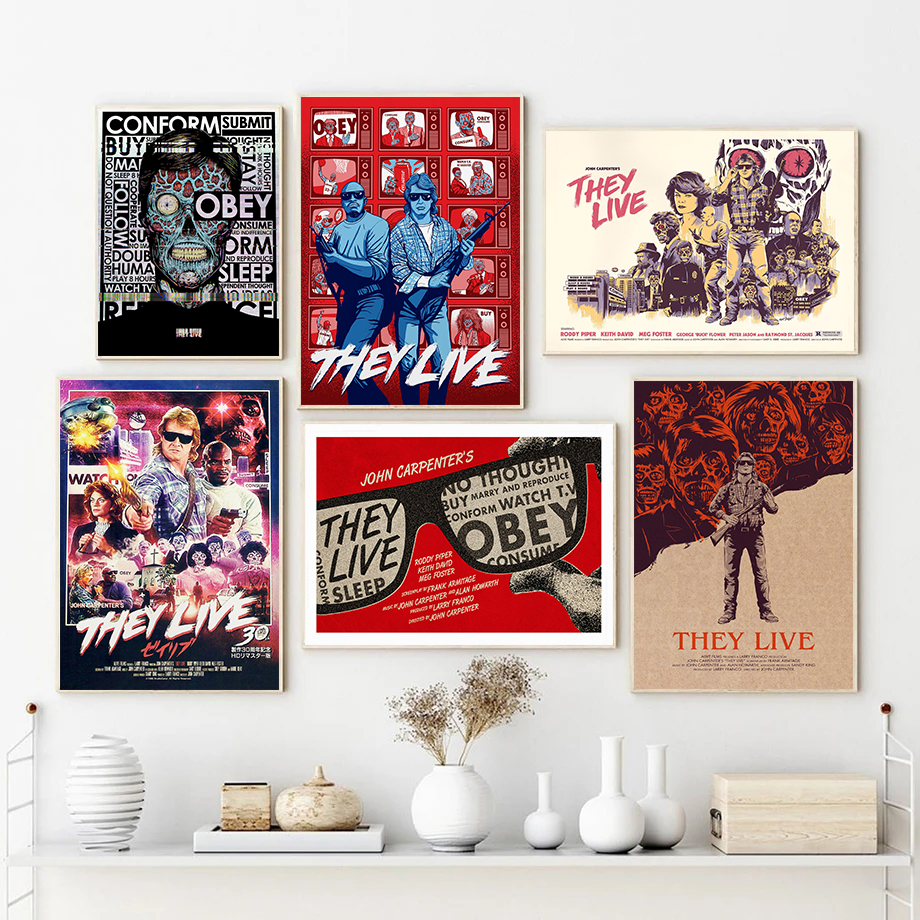 Vintage Art Horror Movie THEY  - Home Cinema Wall Art ulasan dan harga