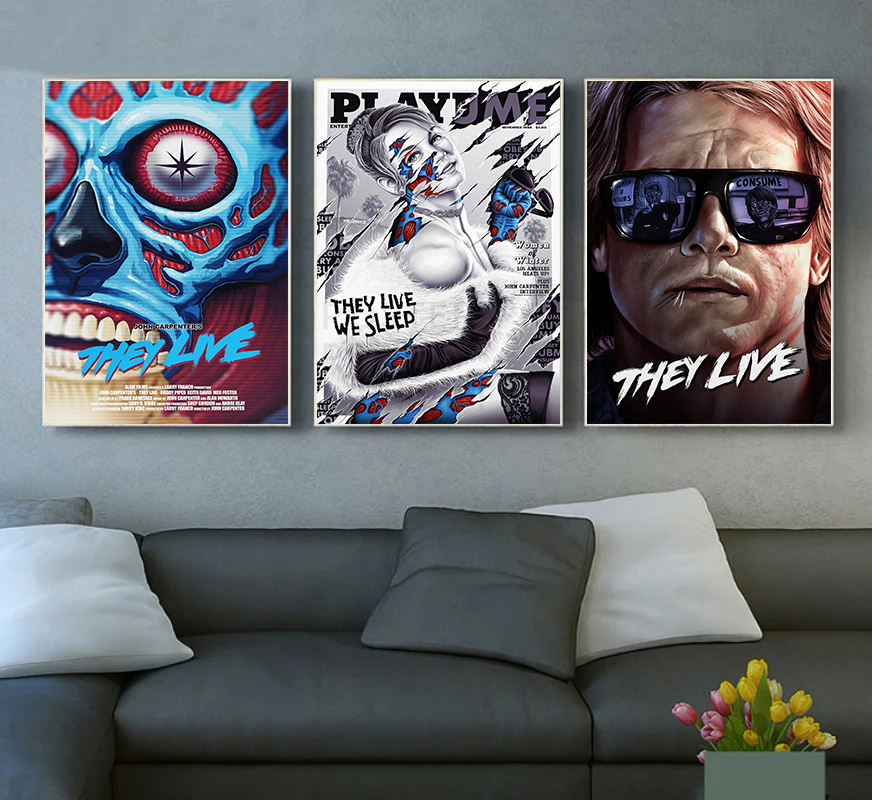 Vintage Art Horror Movie THEY  - Home Cinema Wall Art ulasan dan harga
