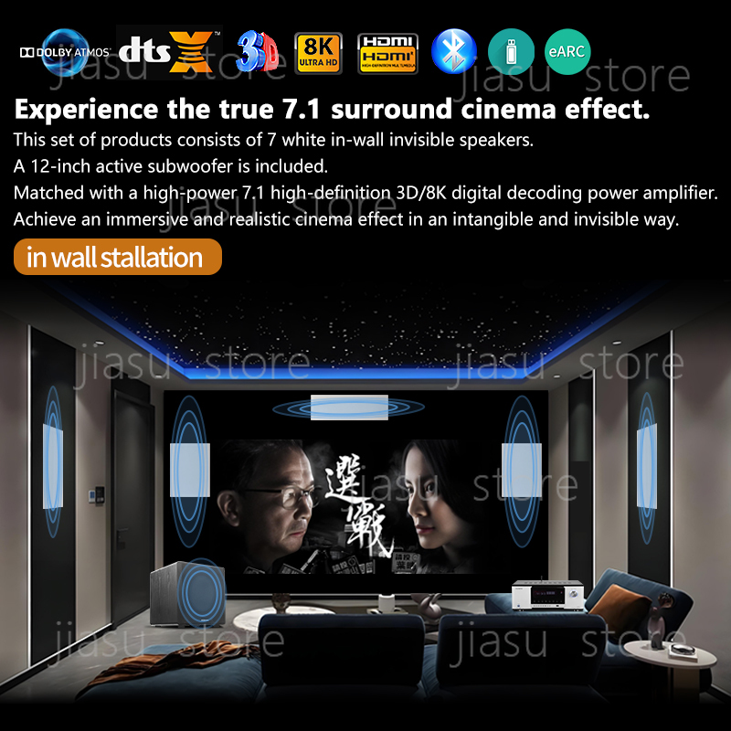 7.1 DTS In-Wall Home Theater S - Home Cinema Sound System ulasan dan harga