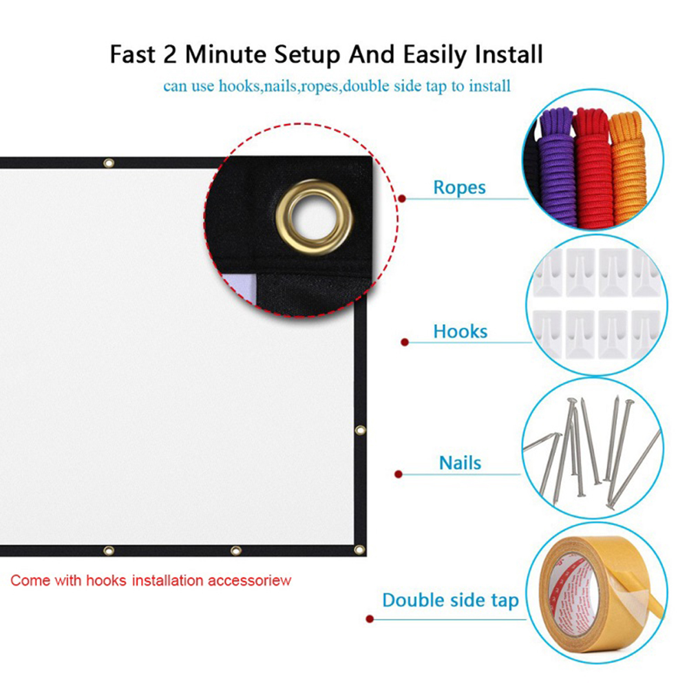 16:9 Simple Projector Curtain  - Home Cinema Outdoor ulasan dan harga