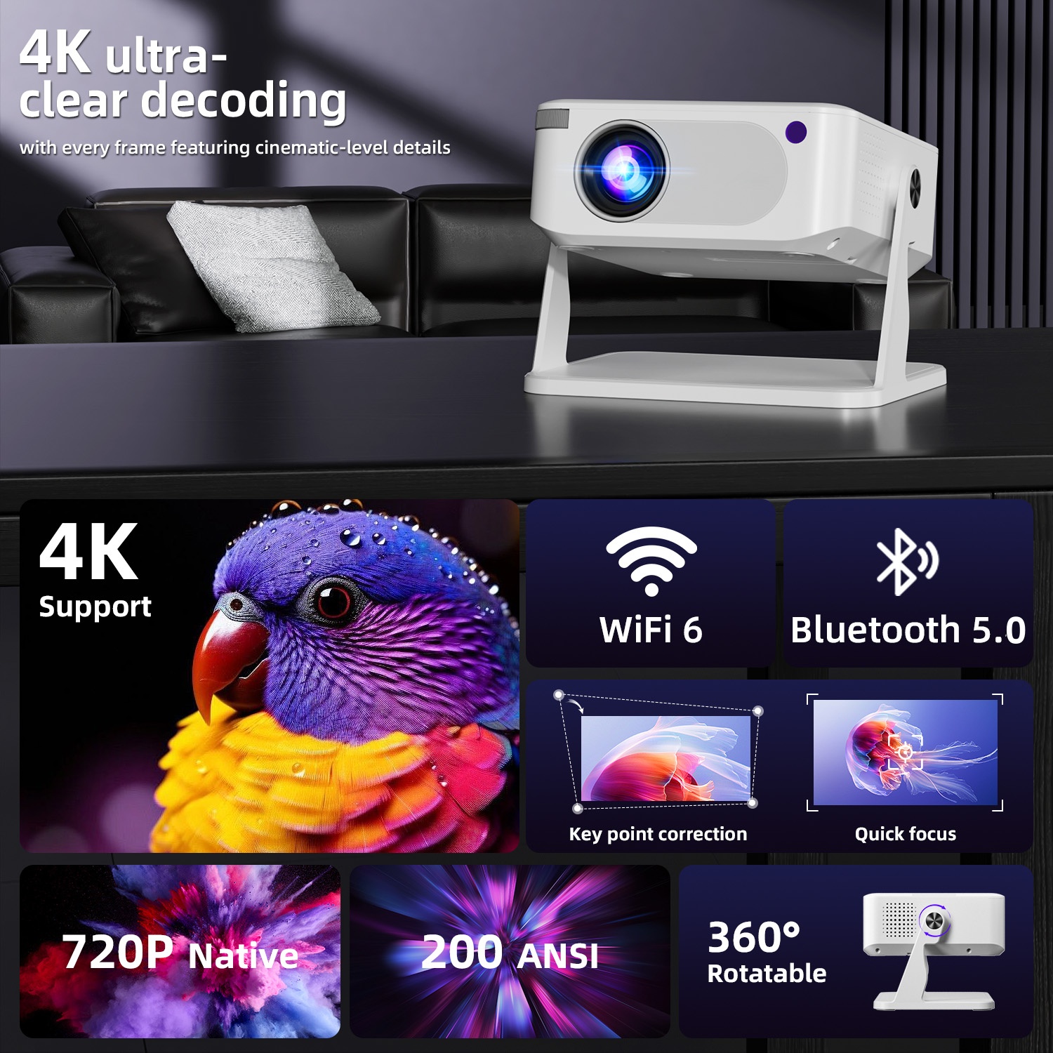 Xnano Projector HA109 4K Andro - Home Cinema Outdoor ulasan dan harga