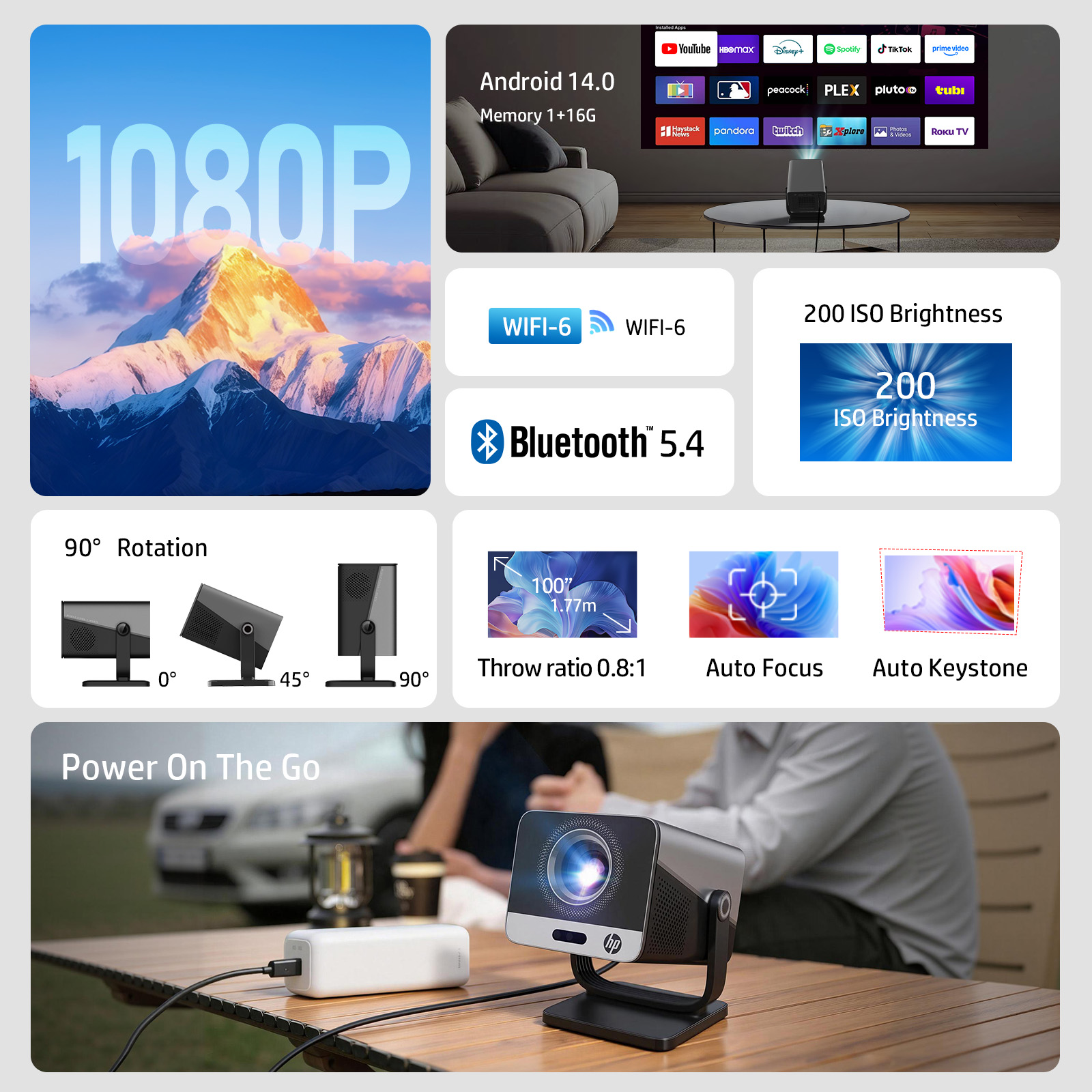 HP MC475 Projector Netflix lic - Home Cinema Outdoor ulasan dan harga
