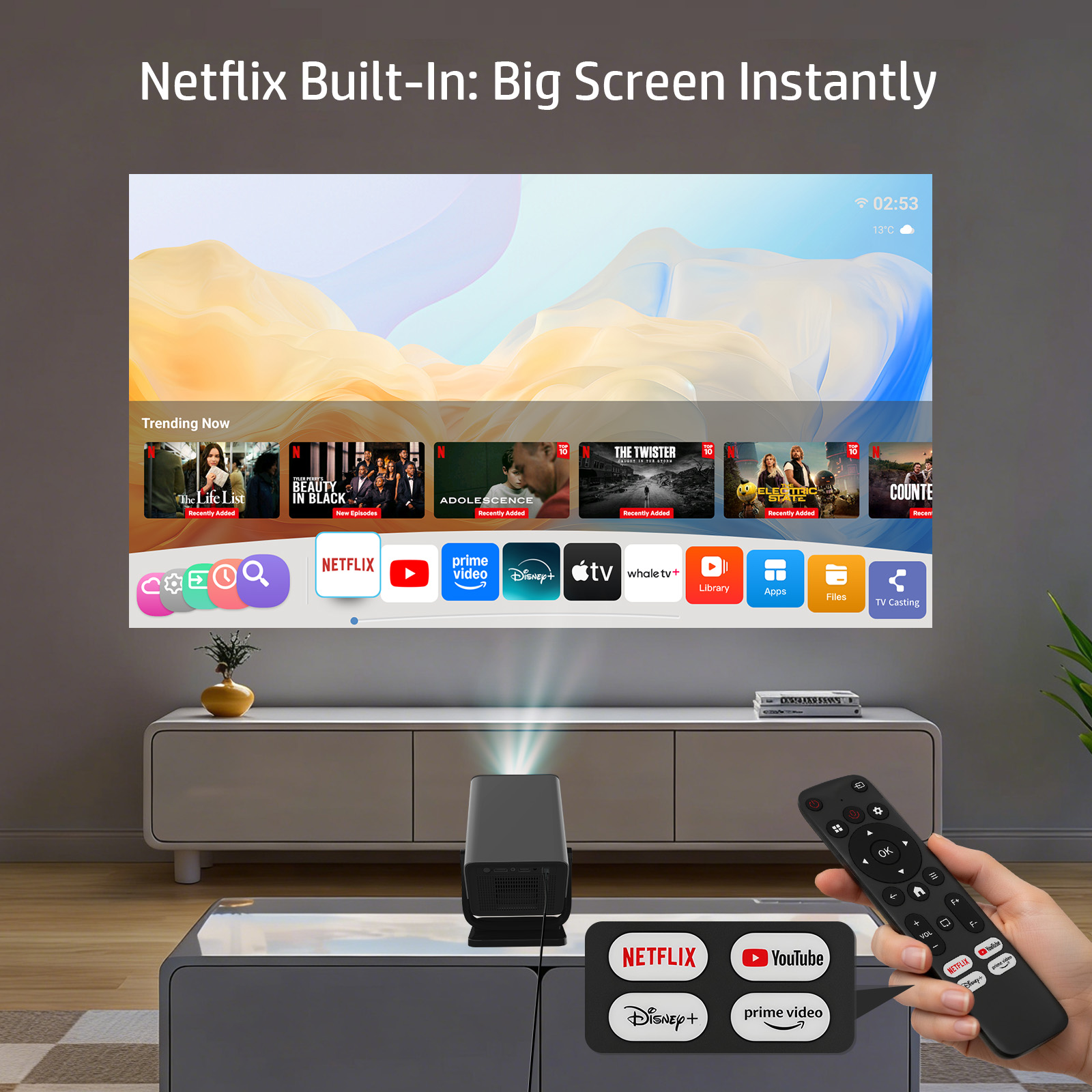HP MC475 Projector Netflix lic - Home Cinema Outdoor ulasan dan harga