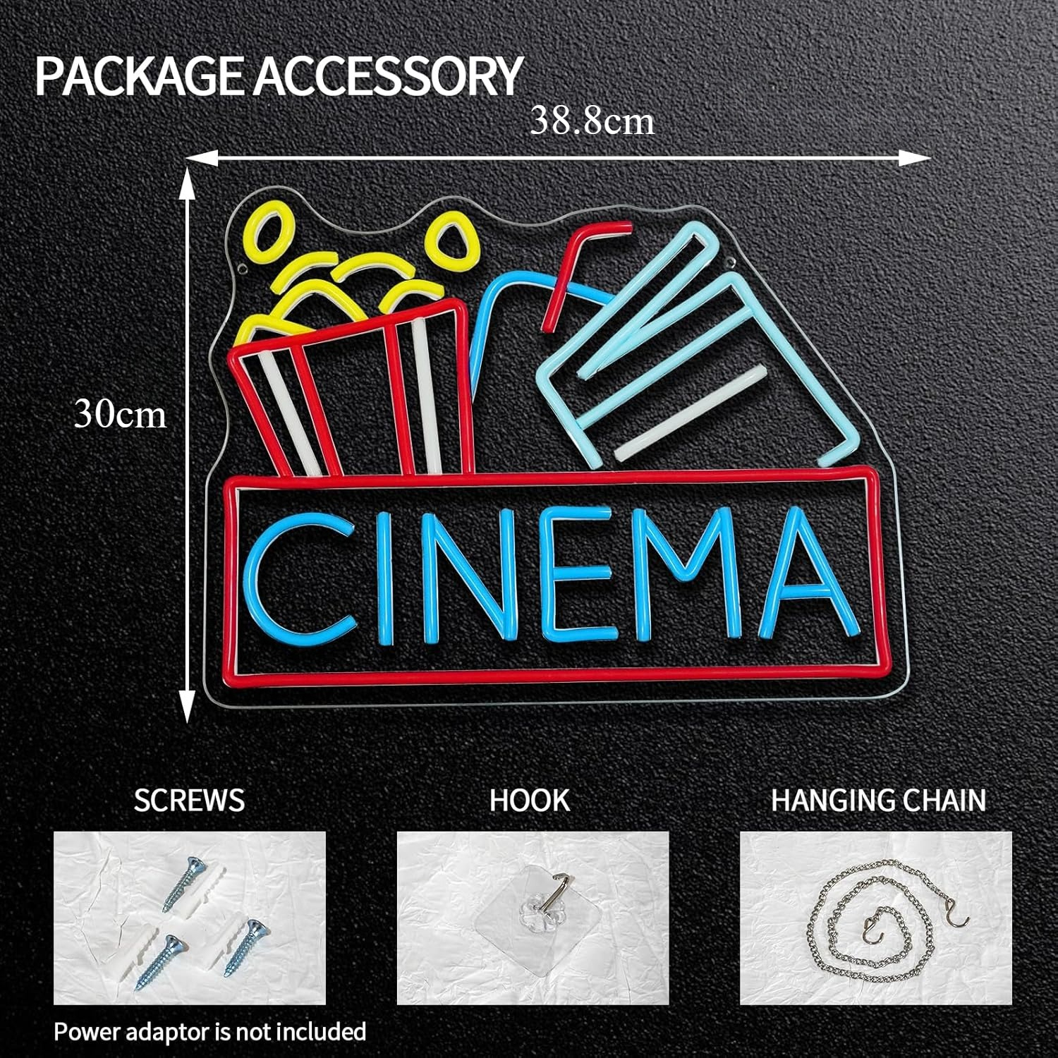 Cinema Neon Sign USB Powered L - Home Cinema Outdoor ulasan dan harga